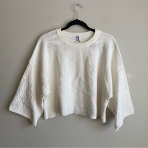 Jack by BB Dakota White Cropped Short Sleeve Sweater XS